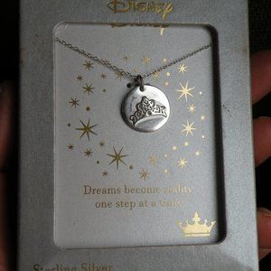 Disney Sterling Silver Necklace Dreams Become Reality New!